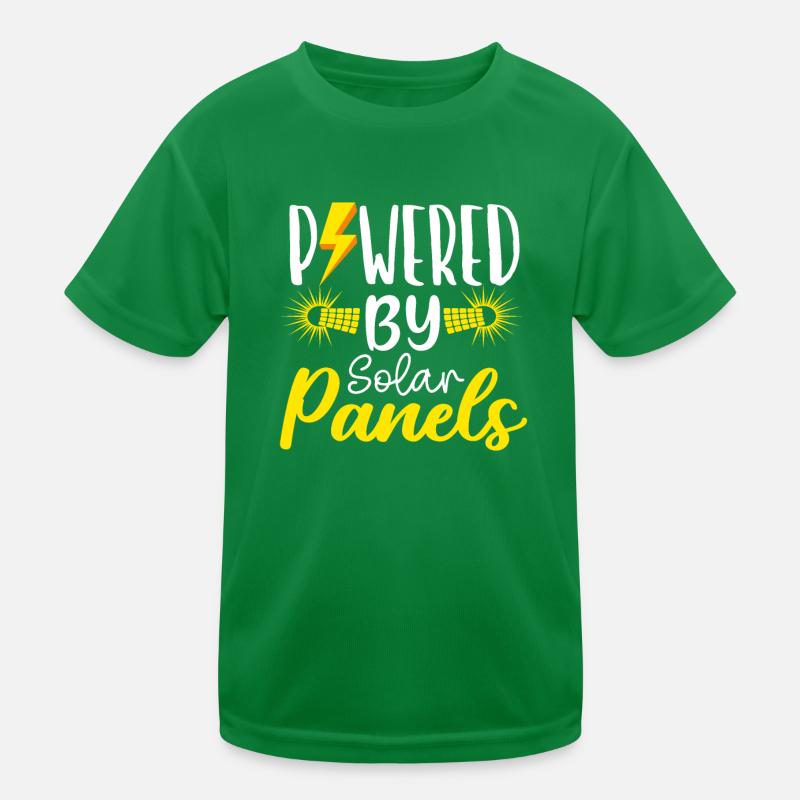 Solar Powered by Solar Panels Renewable Energy Kids Functional T-Shirt