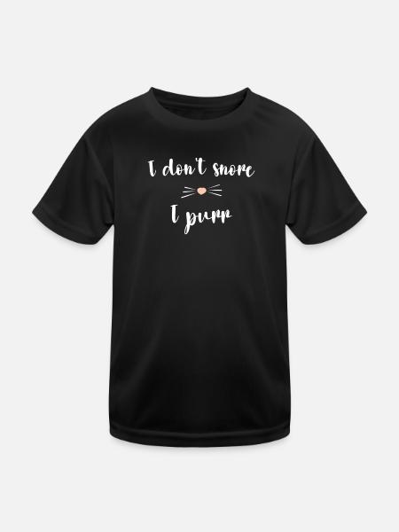 Je ne ronfle pas, je ronronne - T-shirt sport Enfant - noir - Devant