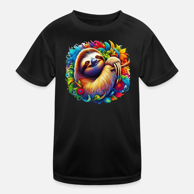 Faultier Kinder Funktions-T-Shirt