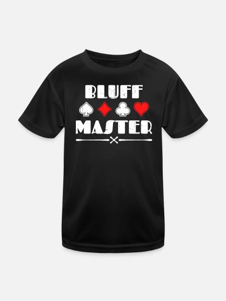 Poker Bluff Zocken Casino Statement Profispieler - Kinder Funktions-T-Shirt - Schwarz - Vorne