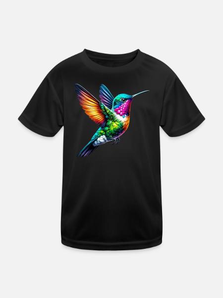 Kolibri - Kinder Funktions-T-Shirt - Schwarz - Vorne