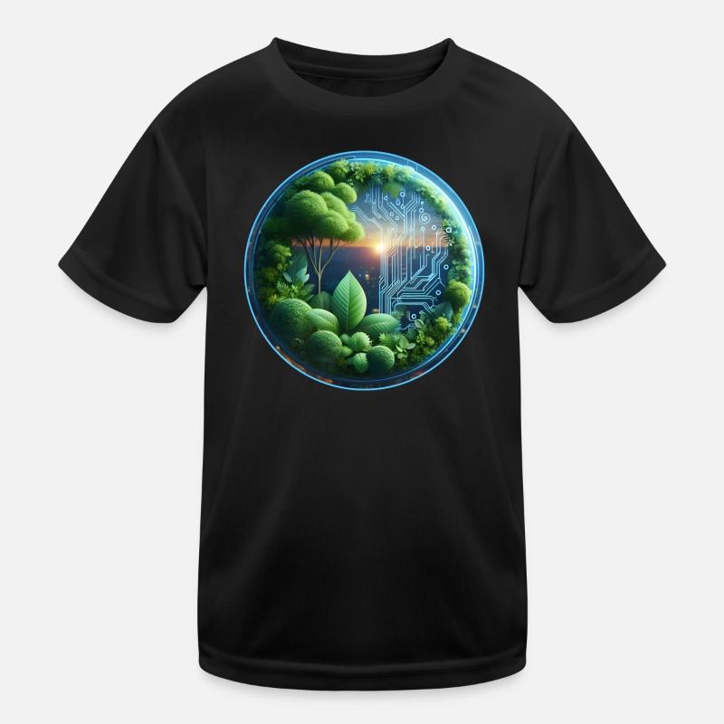 Sustainable Bio-Tech Fusion Cycle Kids Functional T-Shirt