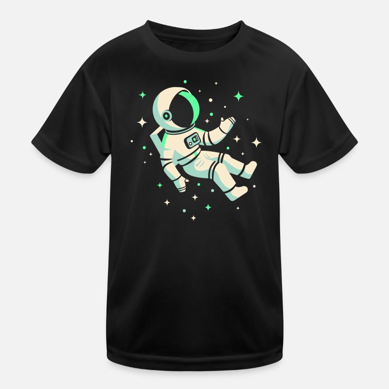 Astronaut - Kinder Funktions-T-Shirt - Schwarz