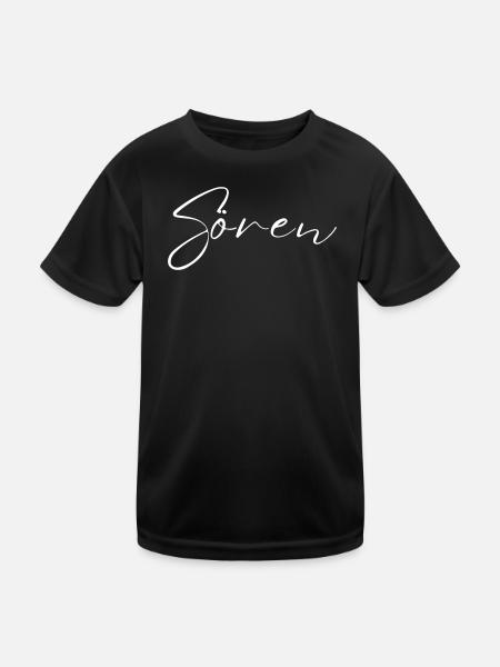 Sören Name with S Boy's Name Birth Baby Shower Boy - Kids Functional T-Shirt - black - Front