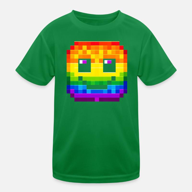 Visage pixelisé Rainbow Smile T-shirt sport Enfant