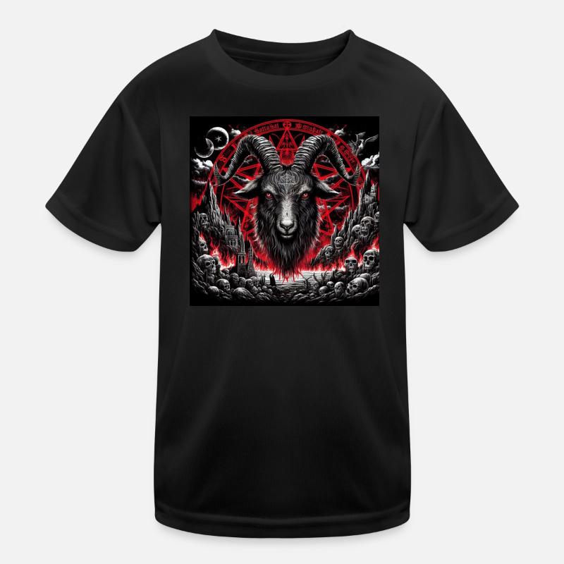 Ziegenbock - Kinder Funktions-T-Shirt - Schwarz