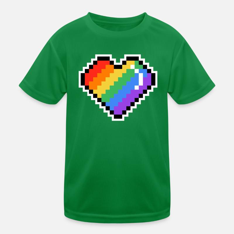Cœur arc-en-ciel Pixel T-shirt sport Enfant