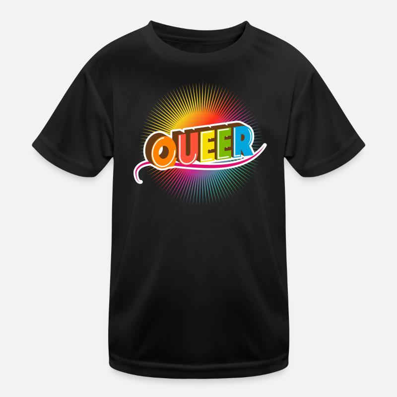 Bright Queer Typography Mois de la fierté LGBTQ T-shirt sport Enfant