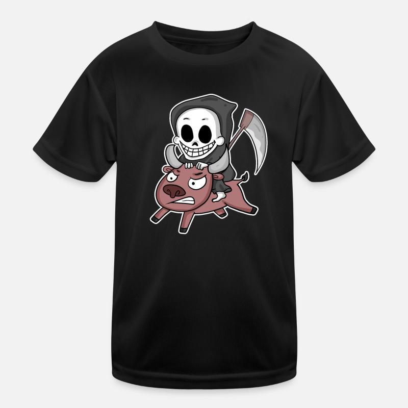Sensenmann Rind Motiv Kinder Funktions-T-Shirt