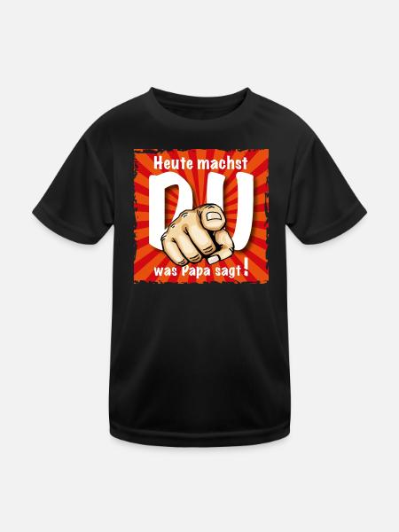 Vatertag ist angesagt - Kinder Funktions-T-Shirt - Schwarz - Vorne