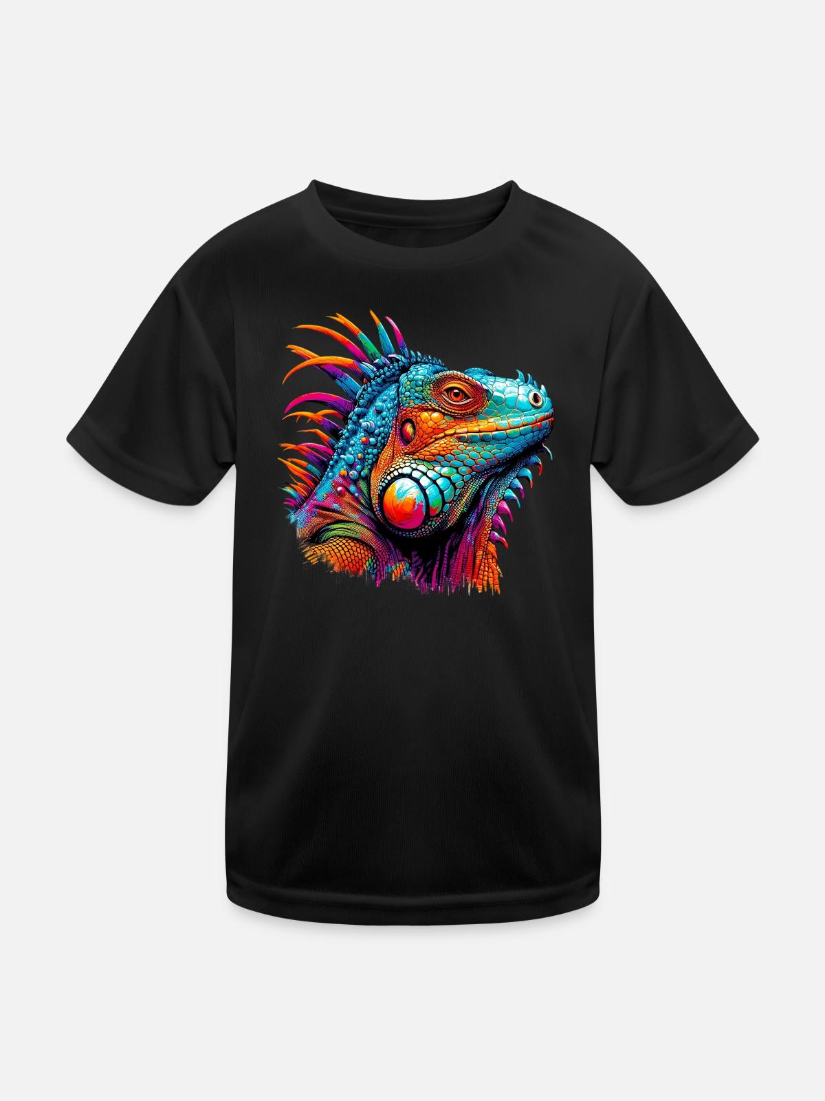 Iguana - Kids Functional T-Shirt - black - Front