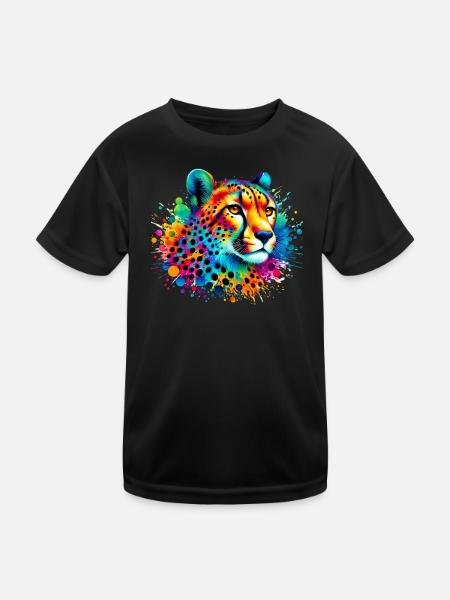 Gepard - Kinder Funktions-T-Shirt - Schwarz