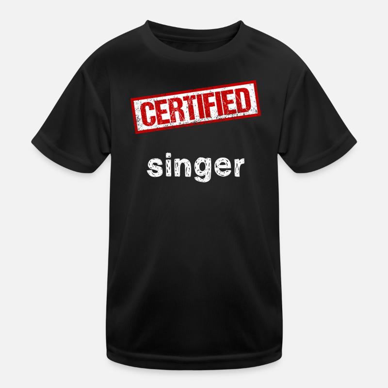 Sänger - Kinder Funktions-T-Shirt - Schwarz