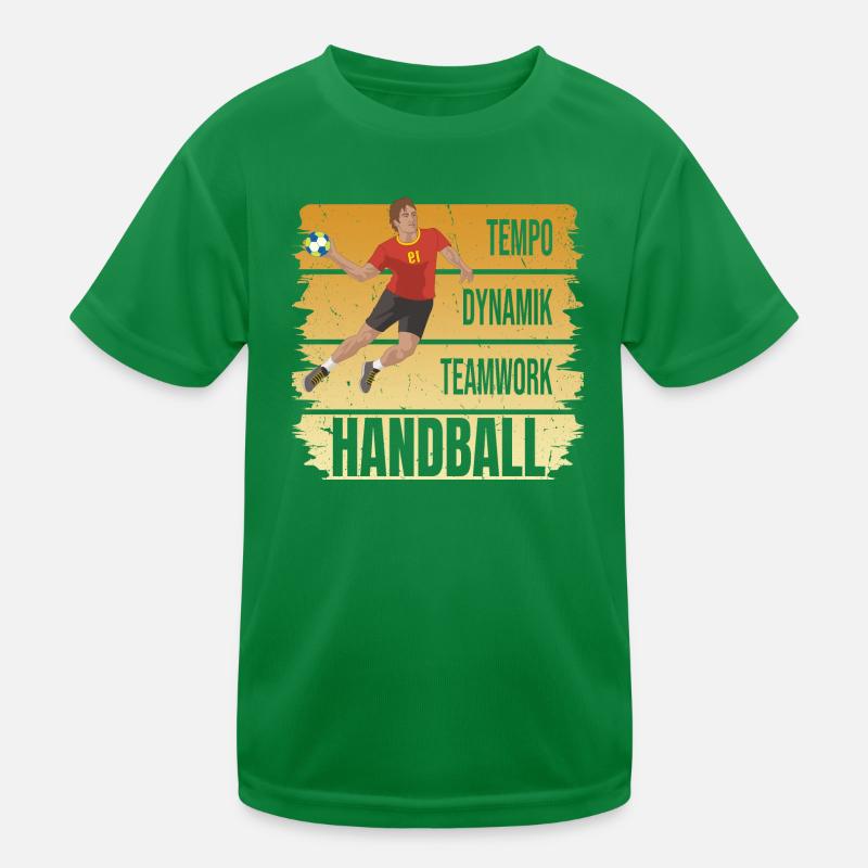 Tempo - Dynamik - Teamwork - Handball Kinder Funktions-T-Shirt
