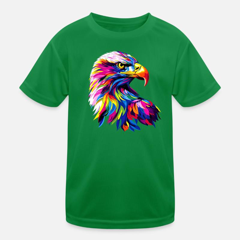 Aigle Pop Art Couleurs vives Aigle royal Pygargue à queue blanche T-shirt sport Enfant