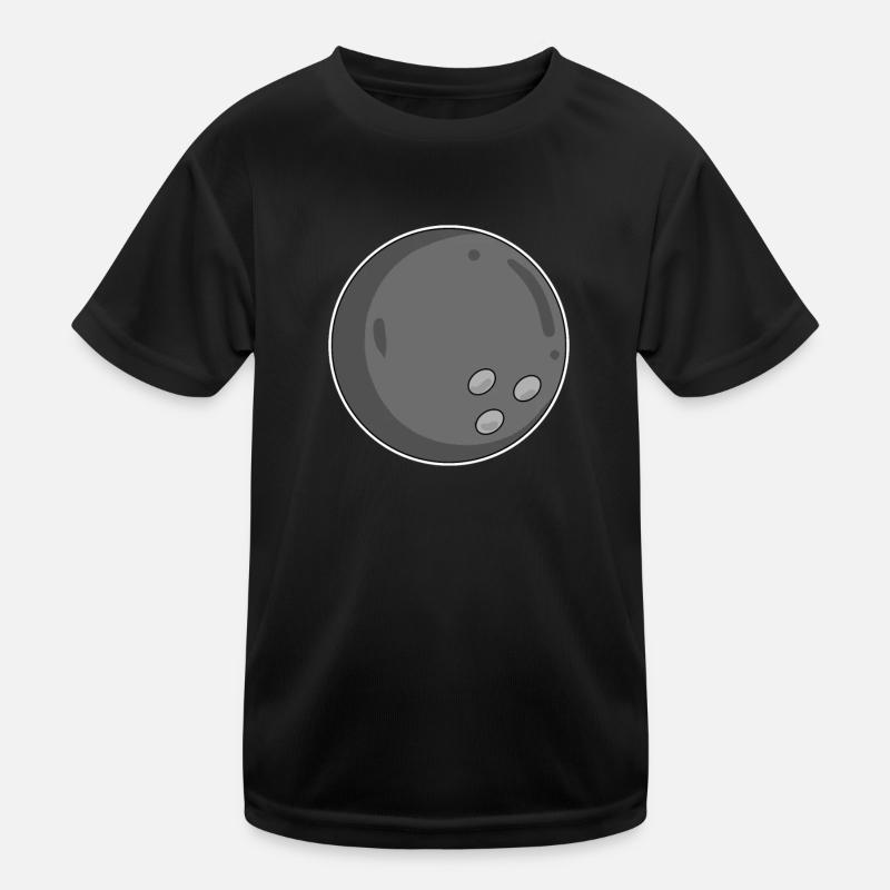 Bowlingkugel Kugel Schwarz Kinder Funktions-T-Shirt