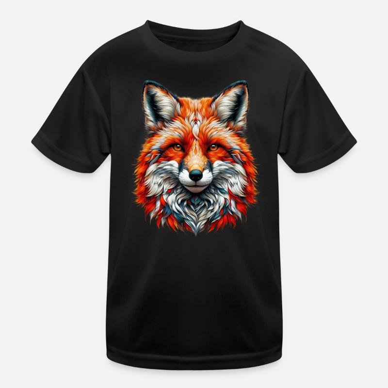 Fuchs - Kinder Funktions-T-Shirt - Schwarz