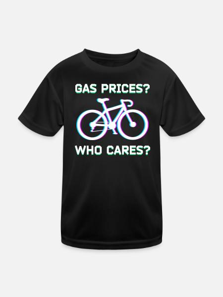 Bicycle Statement Energy Storage Refueling Gasoline - Kids Functional T-Shirt - black - Front