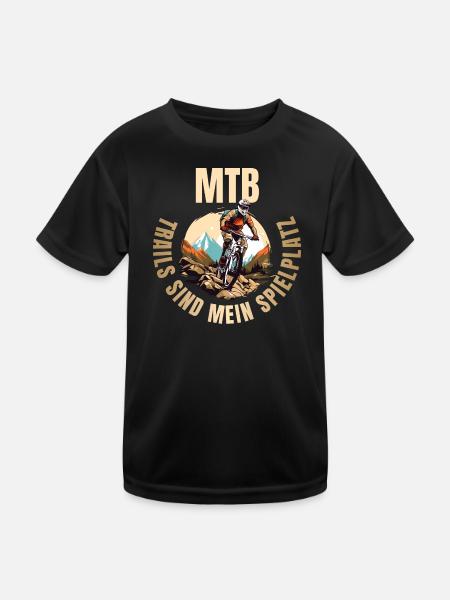 Trails sind mein Spielplatz - Kinder Funktions-T-Shirt - Schwarz - Vorne