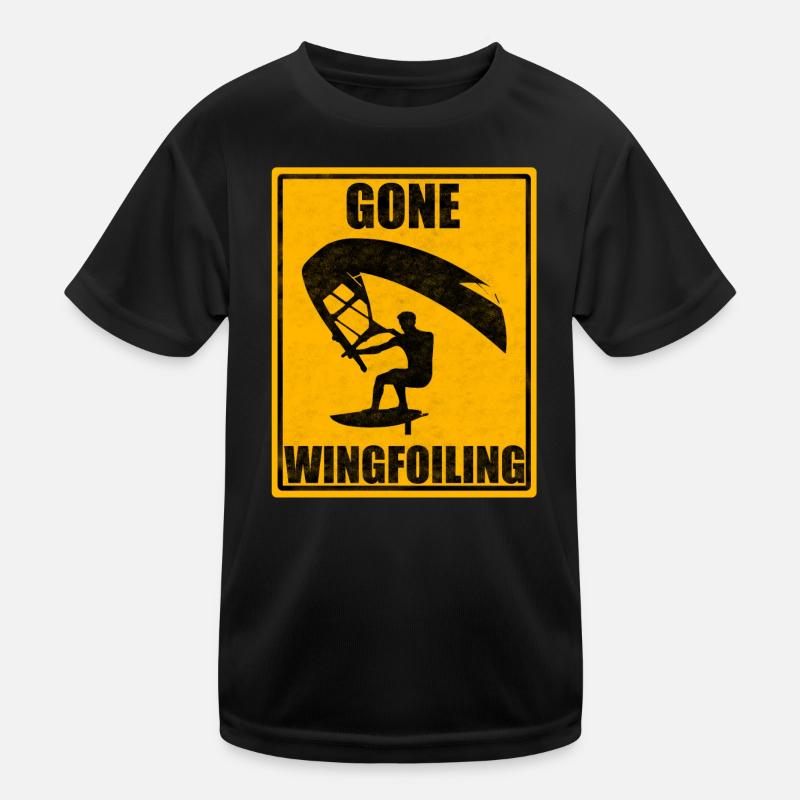 Gone Wingfoiling Vintage Surfing Sports Lover Tee Kids Functional T-Shirt