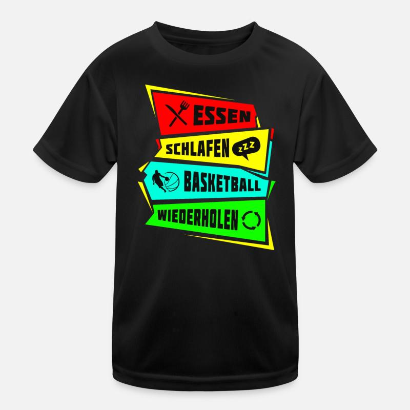 Manger dormir Répéter le basket-ball T-shirt sport Enfant