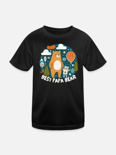 Father's Day. Best Papa Bear - Kids Functional T-Shirt - black