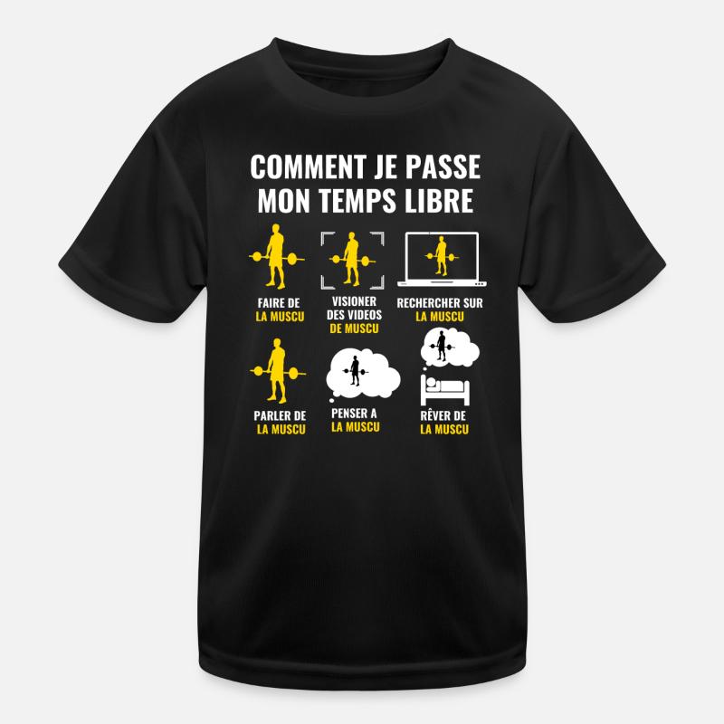 WIE ICH MEINE FREIZEIT VERBRINGE - Krafttraining Kinder Funktions-T-Shirt