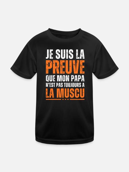 proof that my dad is not always at the gym - Kids Functional T-Shirt - black