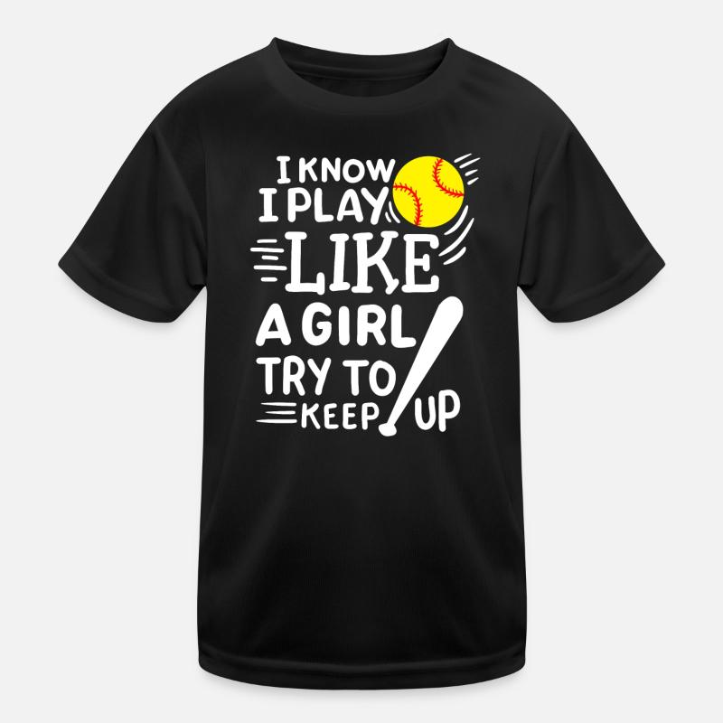 Softball Softball-Spieler Kinder Funktions-T-Shirt