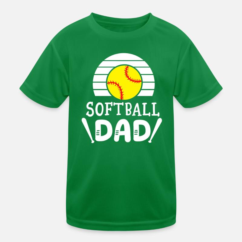 Softball Papa Kinder Funktions-T-Shirt