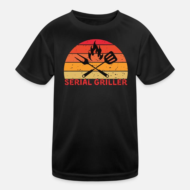 Serial Griller Retro BBQ Design Kinder Funktions-T-Shirt