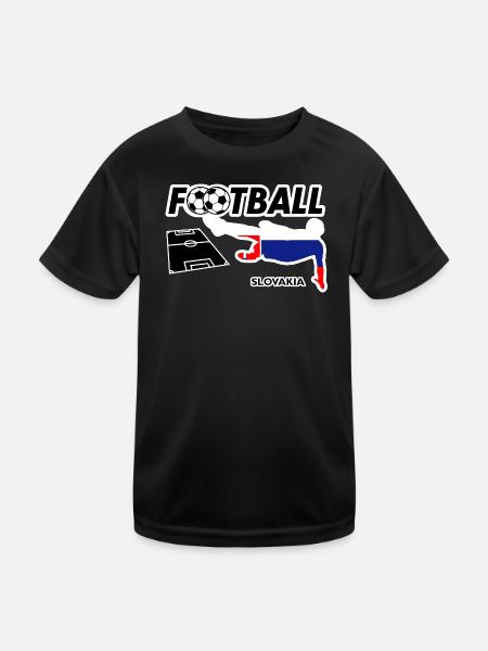 Fußball Fieber Slowakei - Kinder Funktions-T-Shirt - Schwarz - Vorne