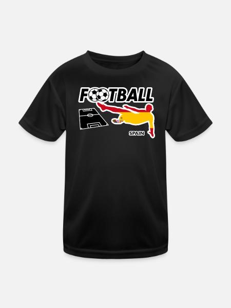 Fußball Fieber Spanien - Kinder Funktions-T-Shirt - Schwarz - Vorne