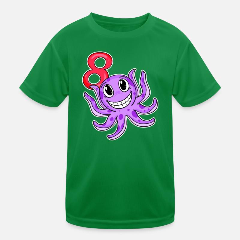 Motif 8e anniversaire Octopus - Huit ans T-shirt sport Enfant
