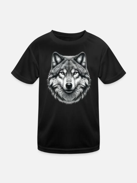 Wolf - Kids Functional T-Shirt - black