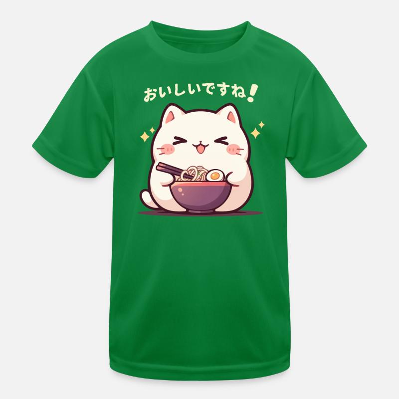Chat qui mange des Ramens T-shirt sport Enfant