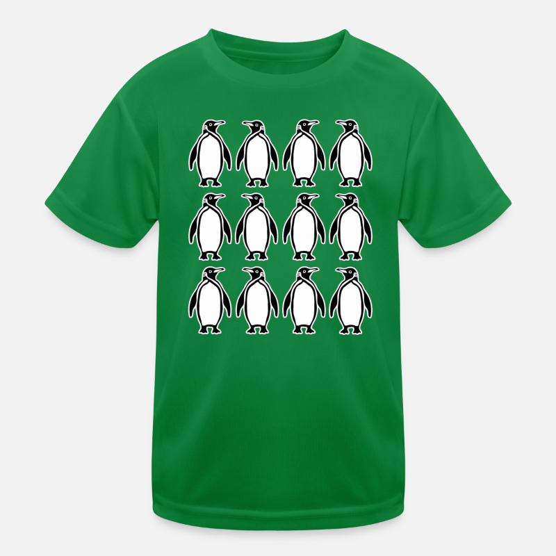 Minimalist Penguin Pattern Design Kids Functional T-Shirt