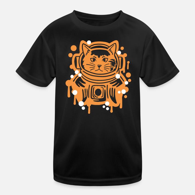 Astronaut Katze Kinder Funktions-T-Shirt