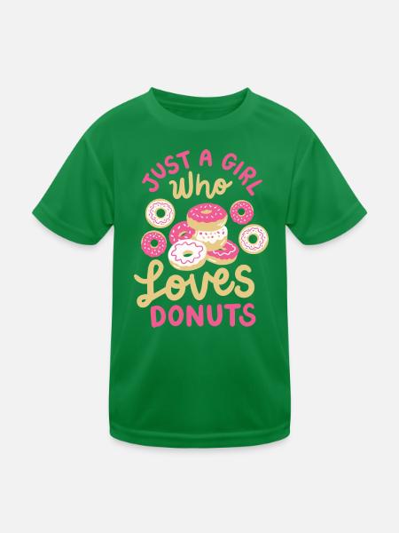 Donuts Donut-Liebhaber - Kinder Funktions-T-Shirt - Kelly Green - Vorne