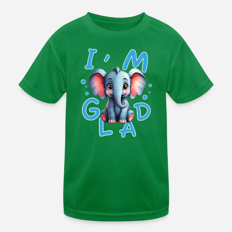 Niedlicher und fröhlicher Elefant mit positiver Botschaft Kinder Funktions-T-Shirt