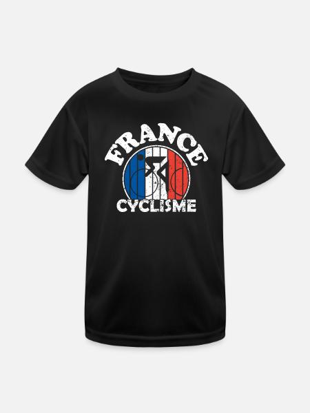 Radfahren - Radfahren - Radfahren - Frankreich cyclisme - Kinder Funktions-T-Shirt - Schwarz - Vorne