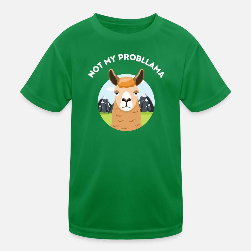 Not My Probllama – Sarcastic Llama Pun Kids Functional T-Shirt