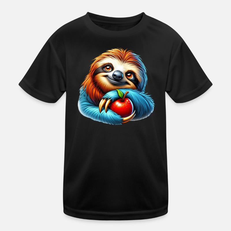 Paresseux à la pomme rouge T-shirt sport Enfant