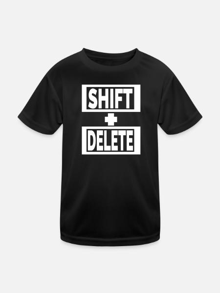 SHIFT+ENTF Tastatur Lebensstil - Kinder Funktions-T-Shirt - Schwarz - Vorne