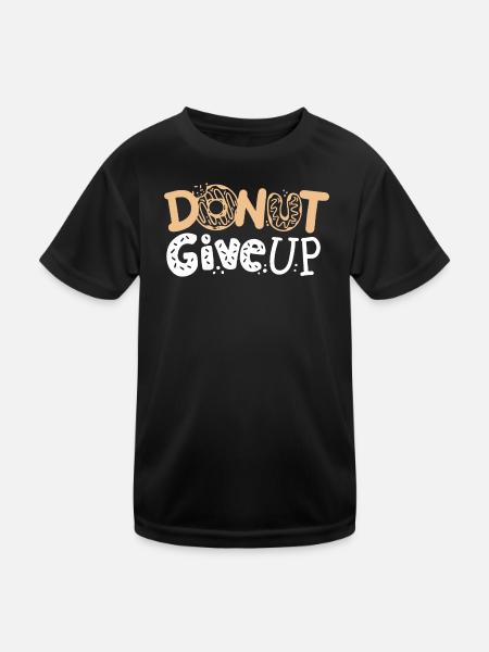 Donut Motivations-Donut - Kinder Funktions-T-Shirt - Schwarz - Vorne