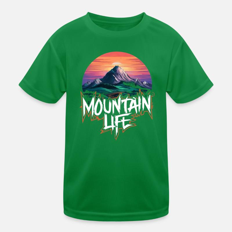 Lune de montagne à couper le souffle avec coucher de soleil T-shirt sport Enfant