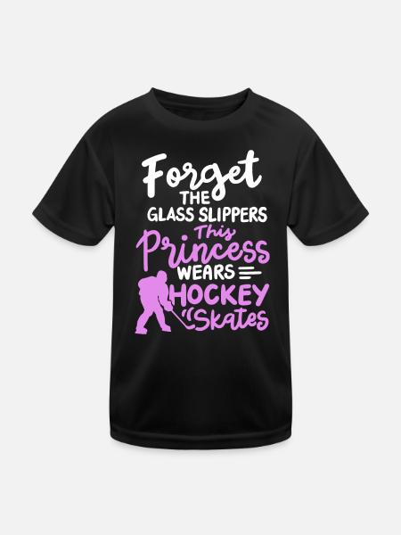 Eishockey Mädchen Hockey Schlittschuhe - Kinder Funktions-T-Shirt - Schwarz
