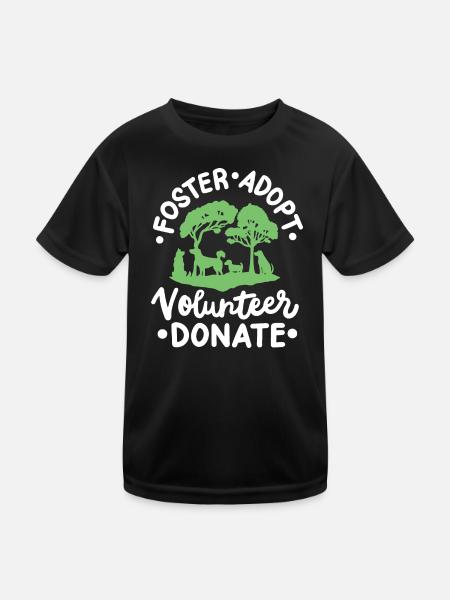 Hunderettung Tierheim - Kinder Funktions-T-Shirt - Schwarz - Vorne