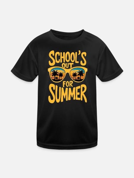 Summer sunset sunglasses design - Kids Functional T-Shirt - black - Front