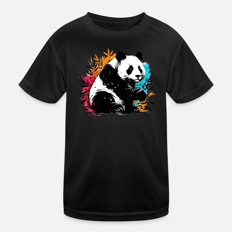 Panda - Kids Functional T-Shirt - black